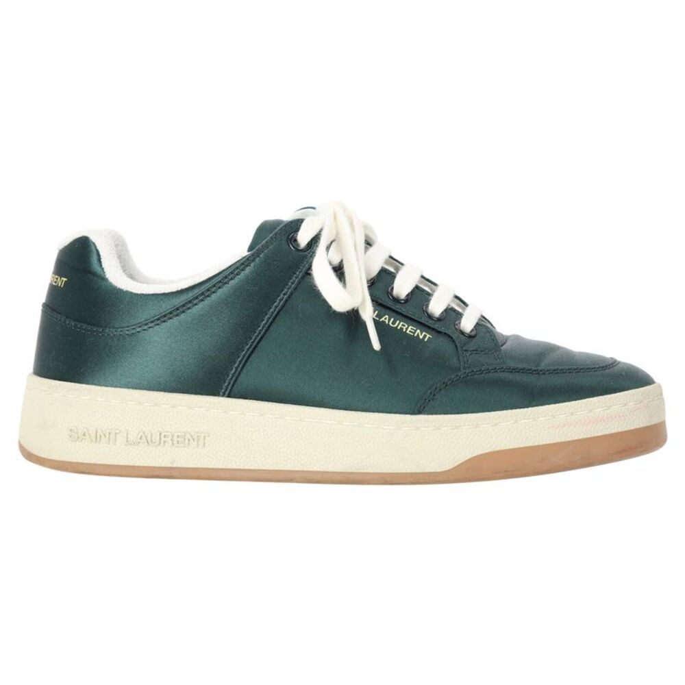 Saint Laurent SL/61 Low-Top Sneakers in Green Satin